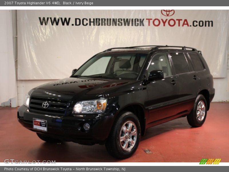 Black / Ivory Beige 2007 Toyota Highlander V6 4WD