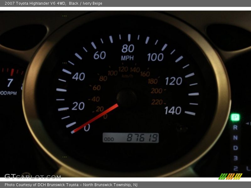 Black / Ivory Beige 2007 Toyota Highlander V6 4WD