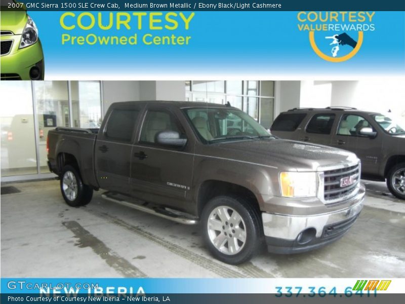 Medium Brown Metallic / Ebony Black/Light Cashmere 2007 GMC Sierra 1500 SLE Crew Cab