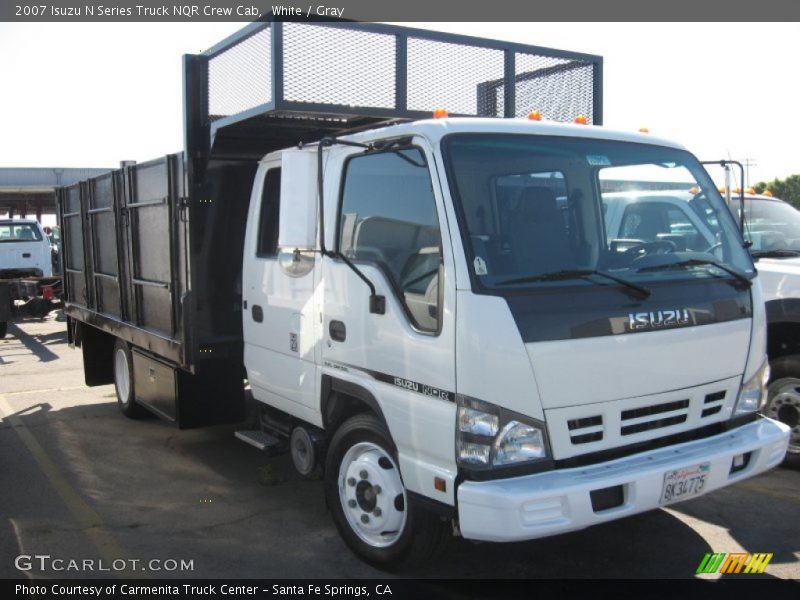 White / Gray 2007 Isuzu N Series Truck NQR Crew Cab