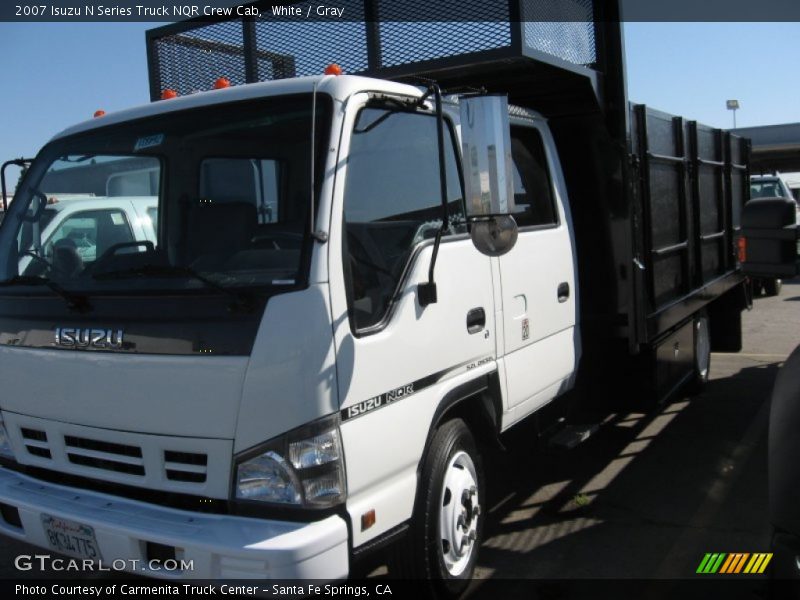 White / Gray 2007 Isuzu N Series Truck NQR Crew Cab