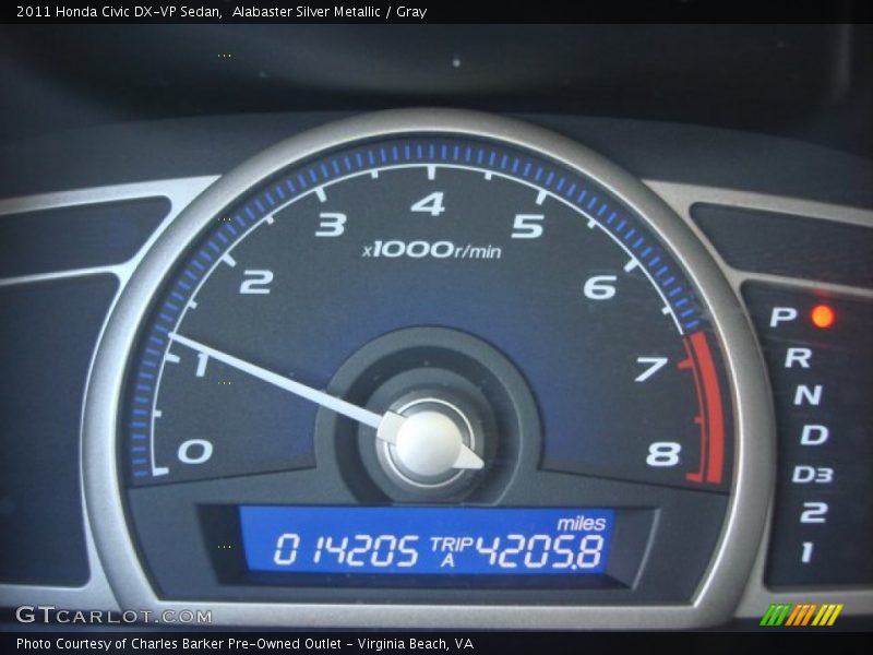 Alabaster Silver Metallic / Gray 2011 Honda Civic DX-VP Sedan