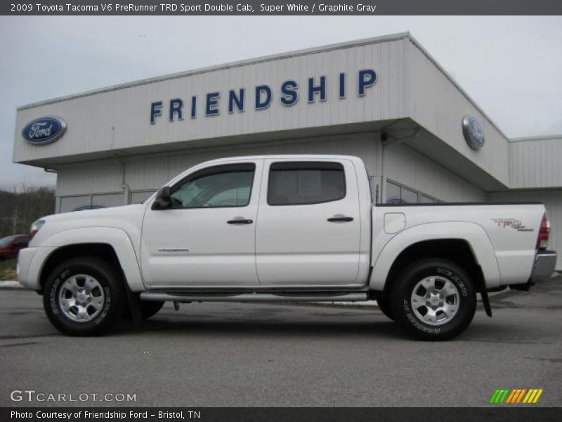Super White / Graphite Gray 2009 Toyota Tacoma V6 PreRunner TRD Sport Double Cab