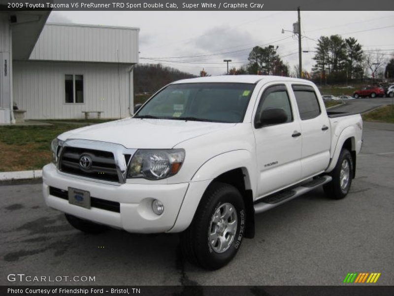 Super White / Graphite Gray 2009 Toyota Tacoma V6 PreRunner TRD Sport Double Cab