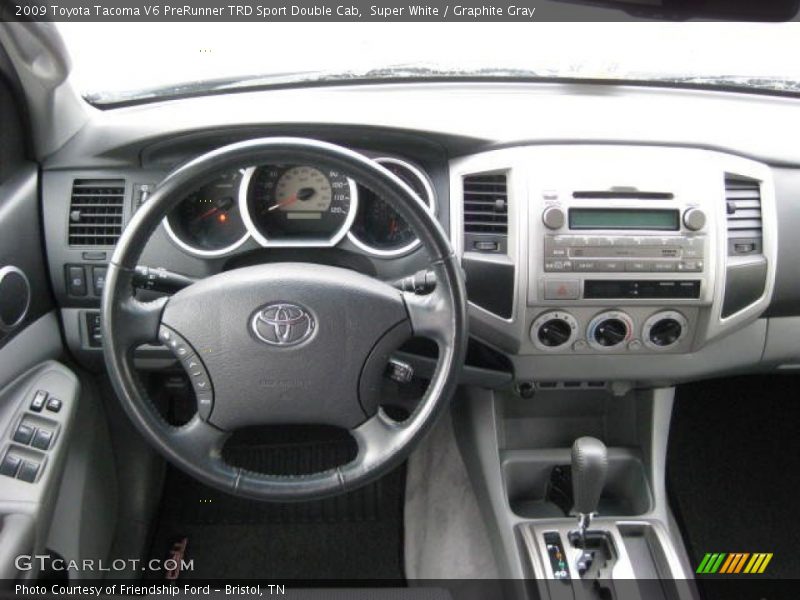 Super White / Graphite Gray 2009 Toyota Tacoma V6 PreRunner TRD Sport Double Cab