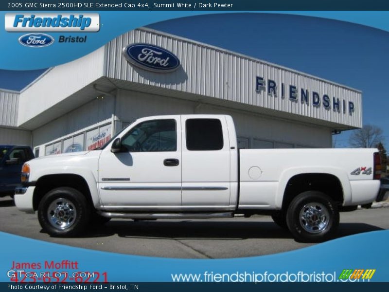 Summit White / Dark Pewter 2005 GMC Sierra 2500HD SLE Extended Cab 4x4
