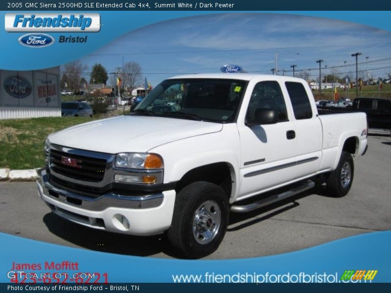 Summit White / Dark Pewter 2005 GMC Sierra 2500HD SLE Extended Cab 4x4
