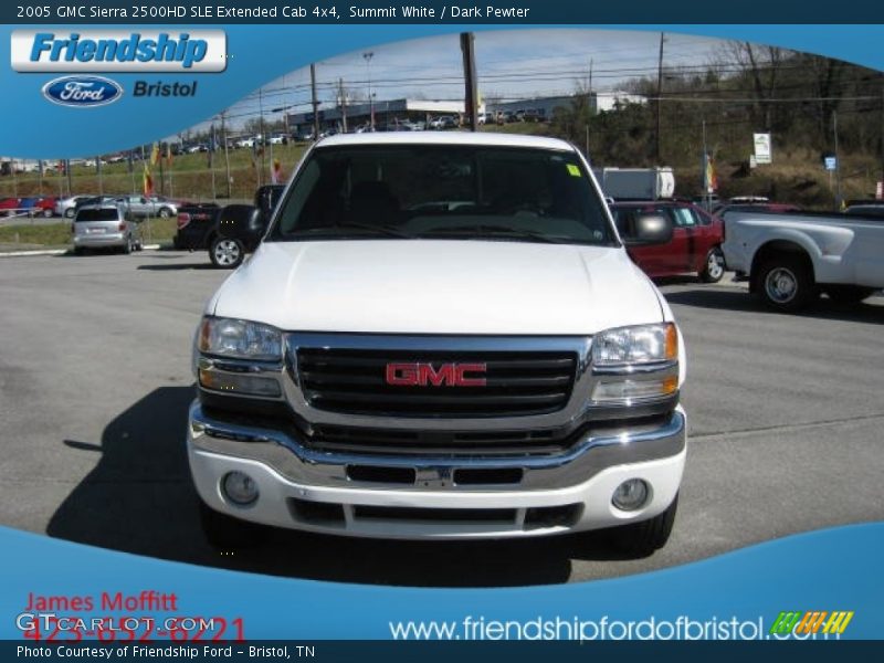 Summit White / Dark Pewter 2005 GMC Sierra 2500HD SLE Extended Cab 4x4