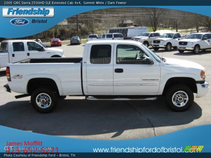 Summit White / Dark Pewter 2005 GMC Sierra 2500HD SLE Extended Cab 4x4
