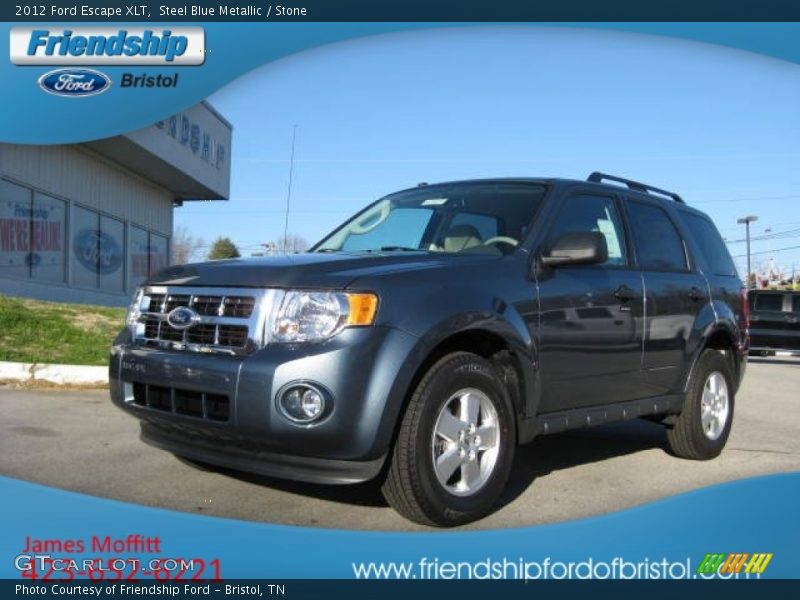 Steel Blue Metallic / Stone 2012 Ford Escape XLT