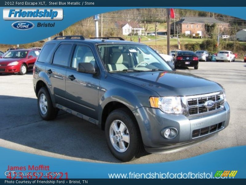 Steel Blue Metallic / Stone 2012 Ford Escape XLT