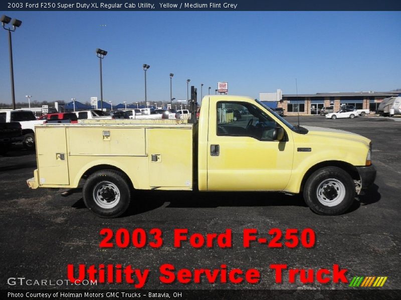 Yellow / Medium Flint Grey 2003 Ford F250 Super Duty XL Regular Cab Utility