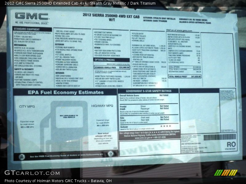 Stealth Gray Metallic / Dark Titanium 2012 GMC Sierra 2500HD Extended Cab 4x4