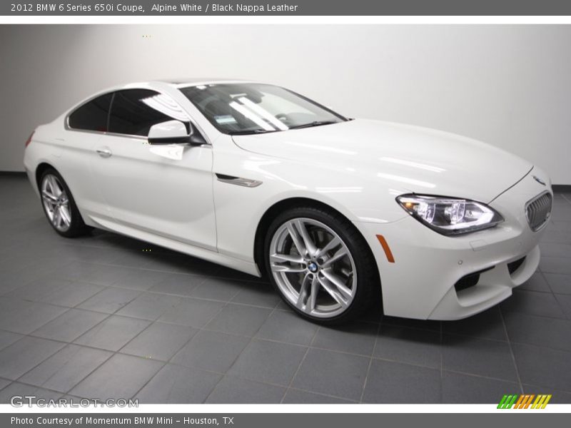 Alpine White / Black Nappa Leather 2012 BMW 6 Series 650i Coupe