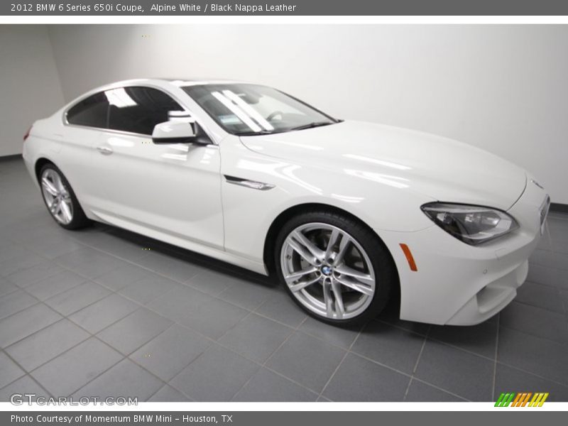 Alpine White / Black Nappa Leather 2012 BMW 6 Series 650i Coupe
