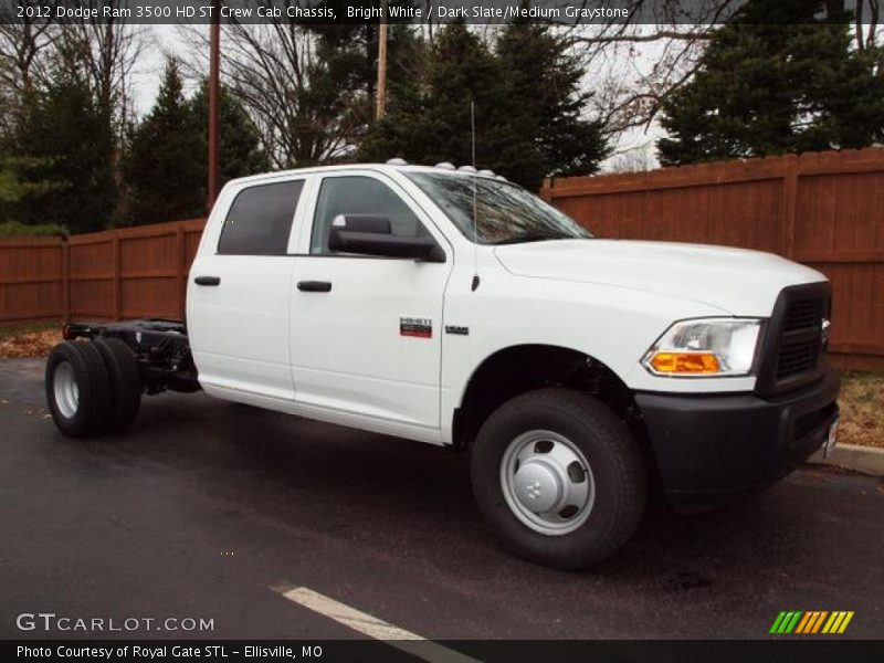 Bright White / Dark Slate/Medium Graystone 2012 Dodge Ram 3500 HD ST Crew Cab Chassis