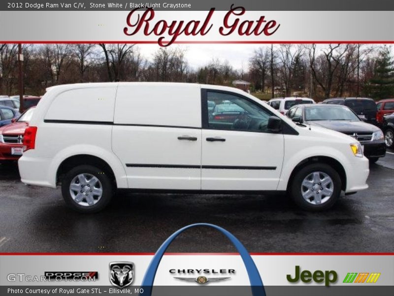 Stone White / Black/Light Graystone 2012 Dodge Ram Van C/V
