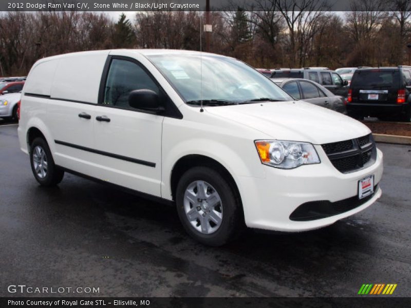 Stone White / Black/Light Graystone 2012 Dodge Ram Van C/V