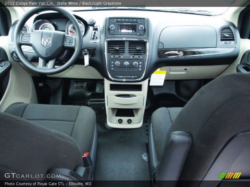 Stone White / Black/Light Graystone 2012 Dodge Ram Van C/V