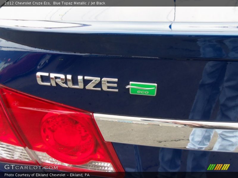 Blue Topaz Metallic / Jet Black 2012 Chevrolet Cruze Eco