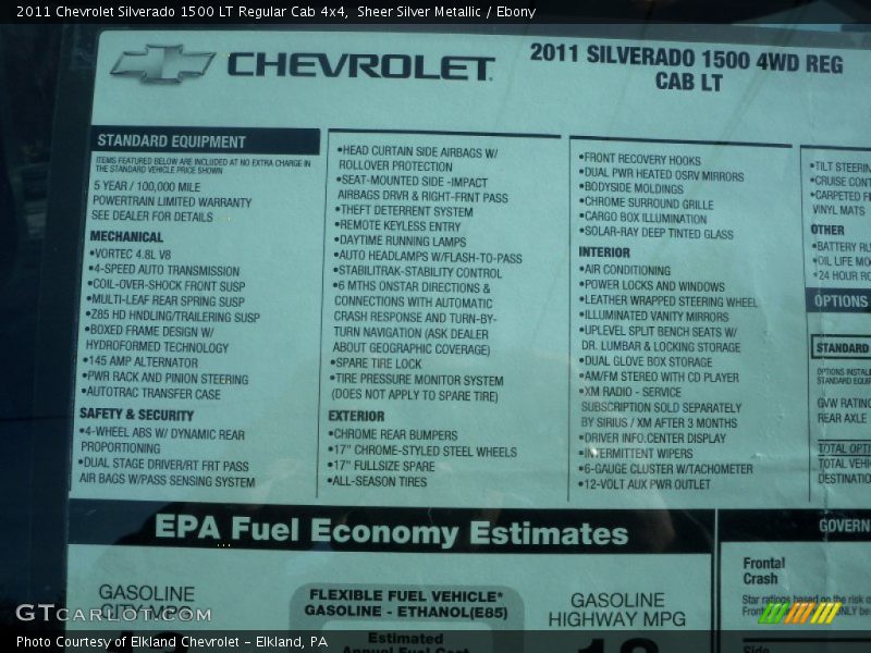 Sheer Silver Metallic / Ebony 2011 Chevrolet Silverado 1500 LT Regular Cab 4x4