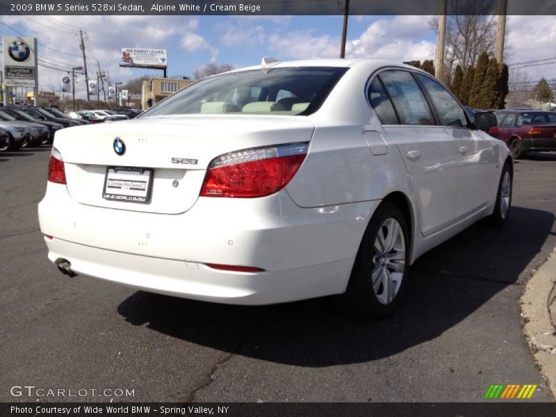 Alpine White / Cream Beige 2009 BMW 5 Series 528xi Sedan
