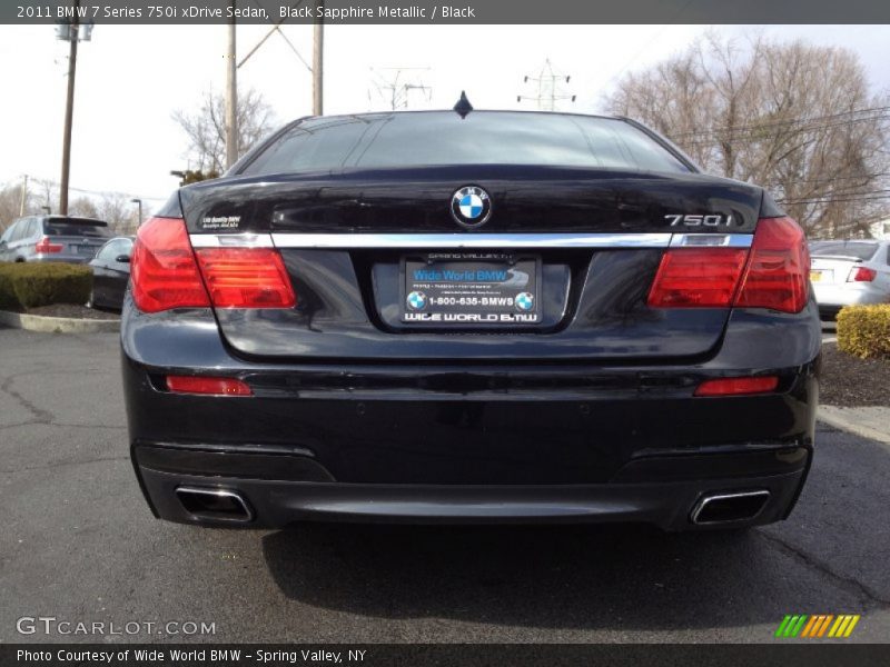 Black Sapphire Metallic / Black 2011 BMW 7 Series 750i xDrive Sedan
