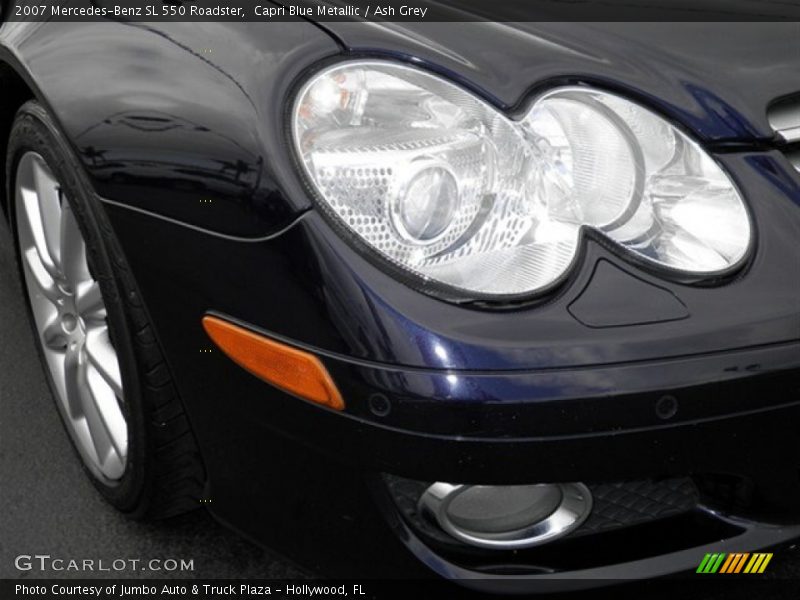 Capri Blue Metallic / Ash Grey 2007 Mercedes-Benz SL 550 Roadster