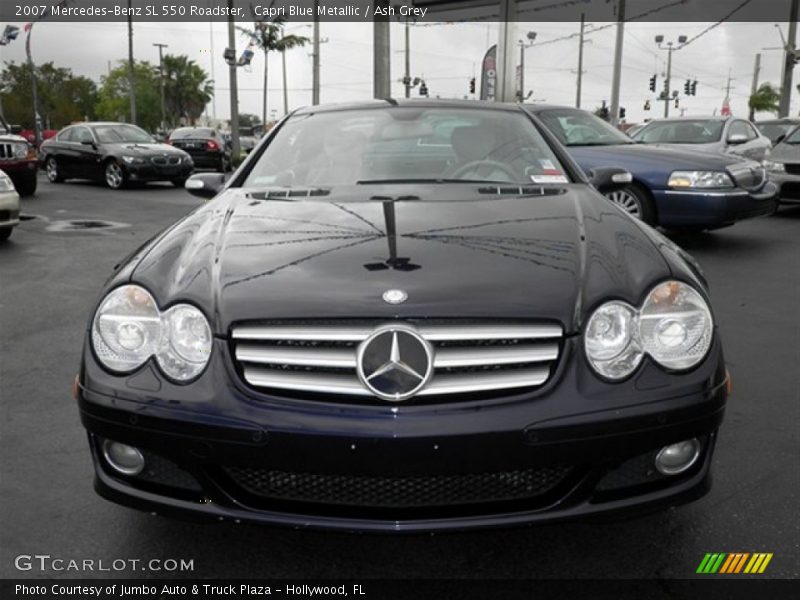 Capri Blue Metallic / Ash Grey 2007 Mercedes-Benz SL 550 Roadster