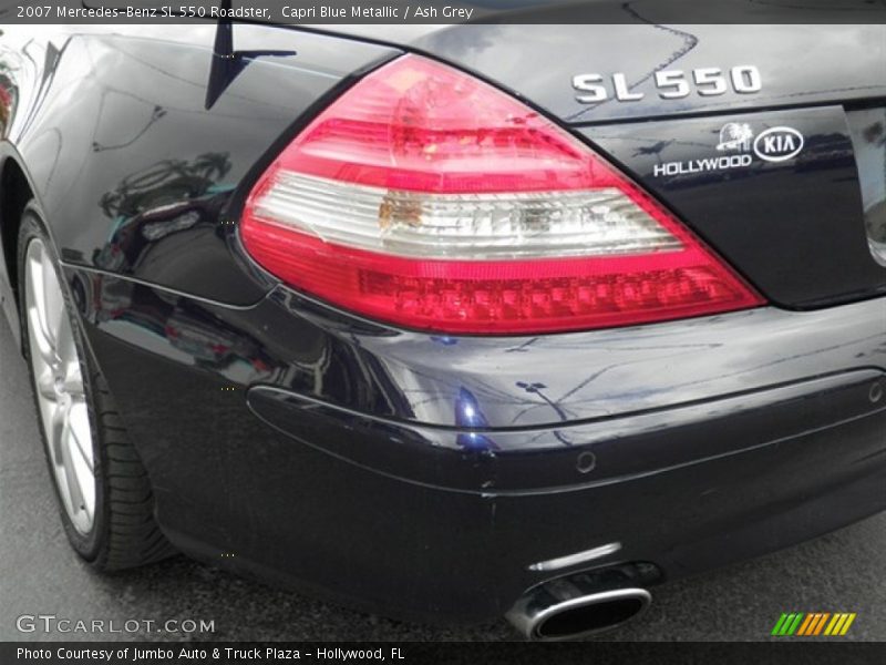 Capri Blue Metallic / Ash Grey 2007 Mercedes-Benz SL 550 Roadster