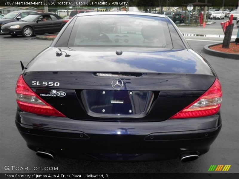 Capri Blue Metallic / Ash Grey 2007 Mercedes-Benz SL 550 Roadster