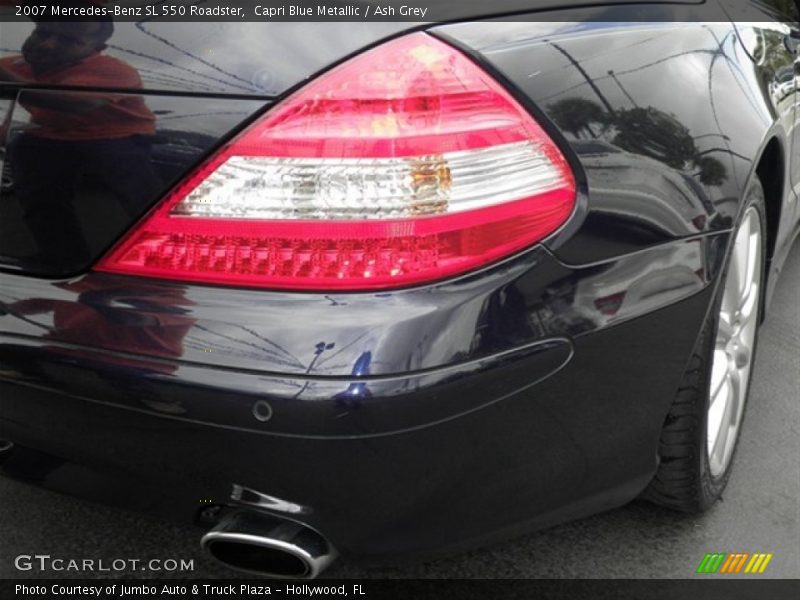 Capri Blue Metallic / Ash Grey 2007 Mercedes-Benz SL 550 Roadster