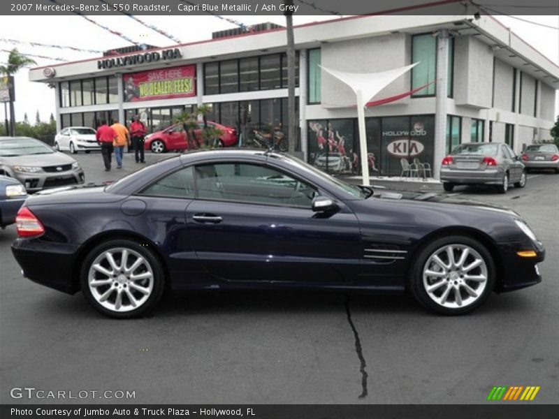 Capri Blue Metallic / Ash Grey 2007 Mercedes-Benz SL 550 Roadster