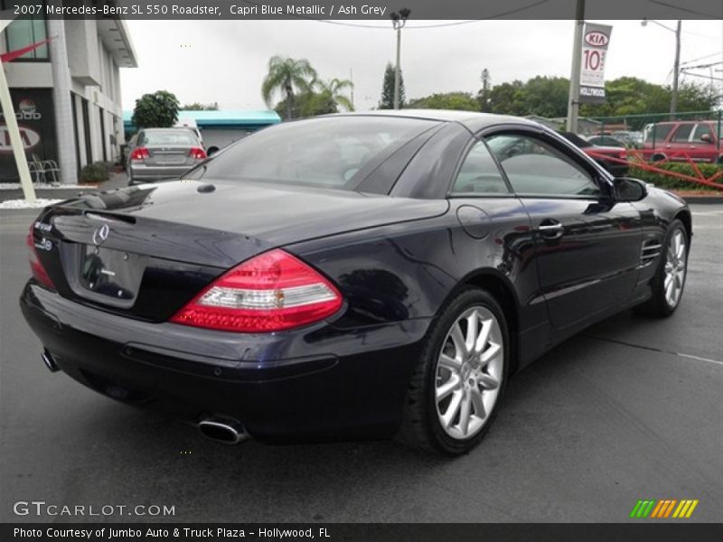 Capri Blue Metallic / Ash Grey 2007 Mercedes-Benz SL 550 Roadster