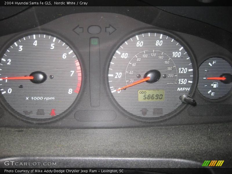 Nordic White / Gray 2004 Hyundai Santa Fe GLS