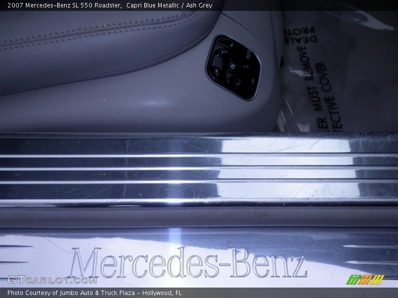 Capri Blue Metallic / Ash Grey 2007 Mercedes-Benz SL 550 Roadster