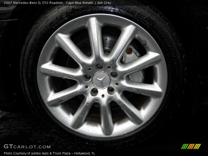 Capri Blue Metallic / Ash Grey 2007 Mercedes-Benz SL 550 Roadster