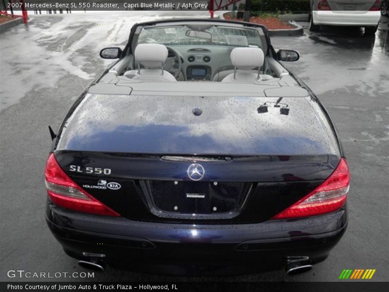 Capri Blue Metallic / Ash Grey 2007 Mercedes-Benz SL 550 Roadster