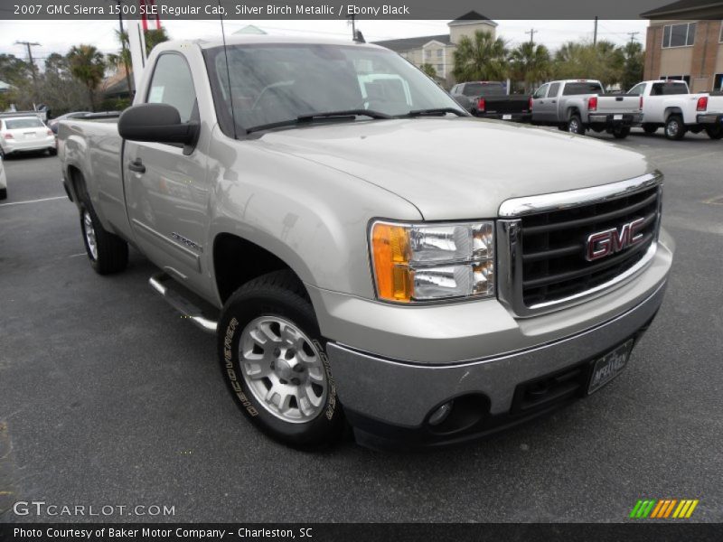 Silver Birch Metallic / Ebony Black 2007 GMC Sierra 1500 SLE Regular Cab