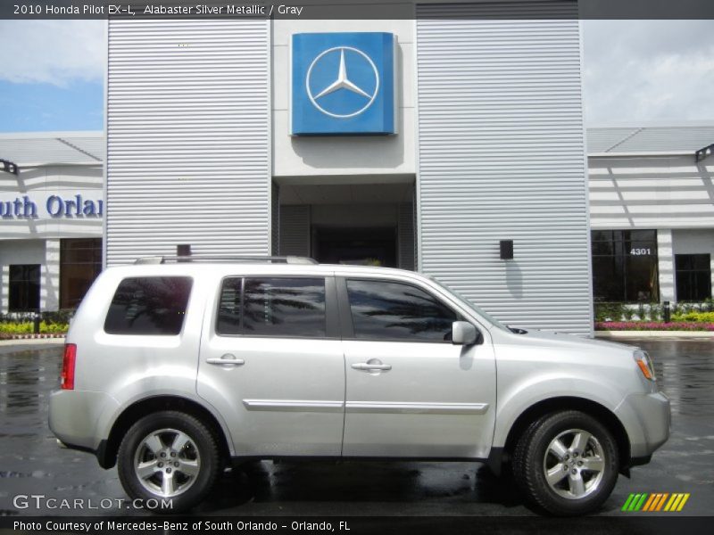 Alabaster Silver Metallic / Gray 2010 Honda Pilot EX-L