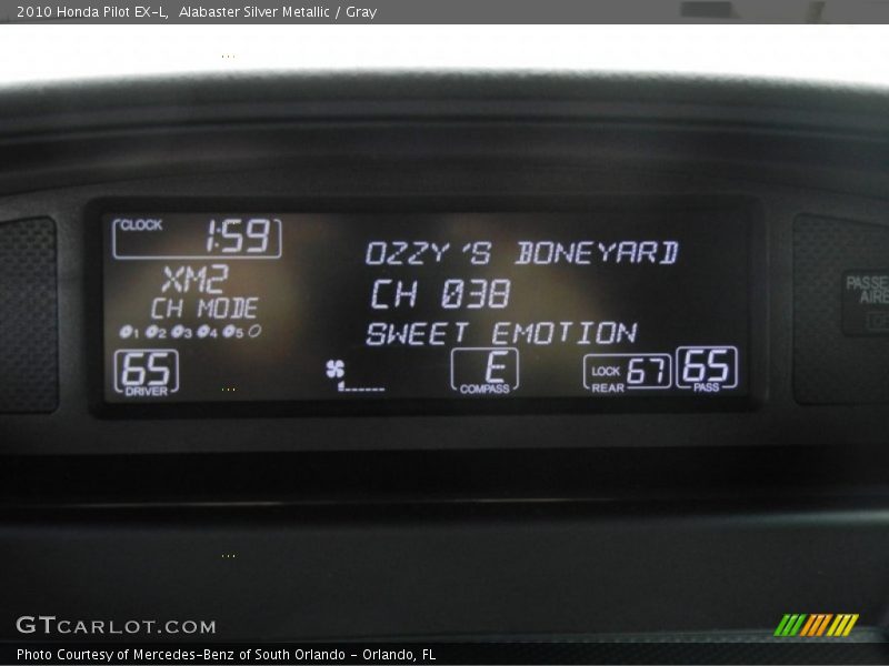 Alabaster Silver Metallic / Gray 2010 Honda Pilot EX-L