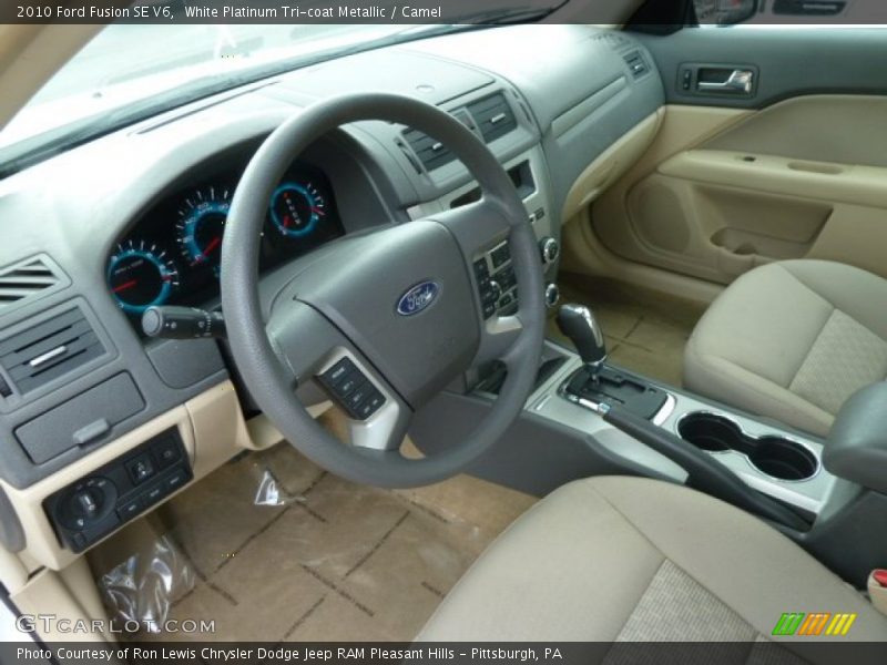 White Platinum Tri-coat Metallic / Camel 2010 Ford Fusion SE V6