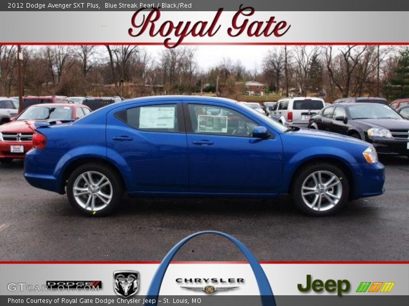 Blue Streak Pearl / Black/Red 2012 Dodge Avenger SXT Plus
