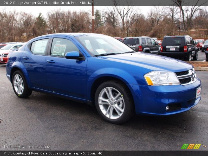 Blue Streak Pearl / Black/Red 2012 Dodge Avenger SXT Plus