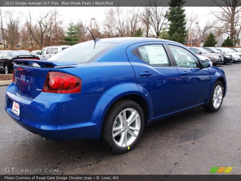 Blue Streak Pearl / Black/Red 2012 Dodge Avenger SXT Plus