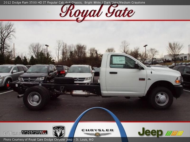 Bright White / Dark Slate/Medium Graystone 2012 Dodge Ram 3500 HD ST Regular Cab 4x4 Chassis