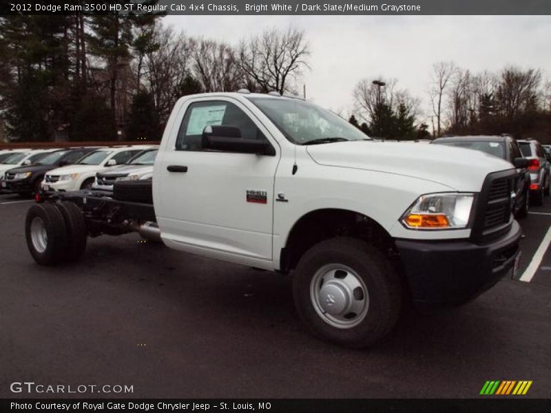 Bright White / Dark Slate/Medium Graystone 2012 Dodge Ram 3500 HD ST Regular Cab 4x4 Chassis