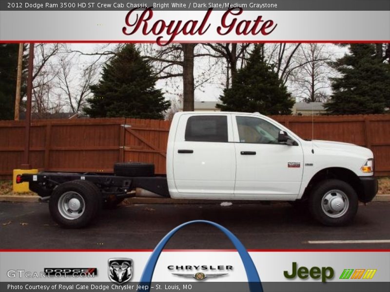 Bright White / Dark Slate/Medium Graystone 2012 Dodge Ram 3500 HD ST Crew Cab Chassis