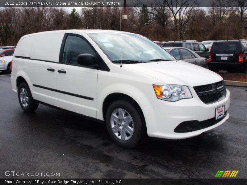 Stone White / Black/Light Graystone 2012 Dodge Ram Van C/V