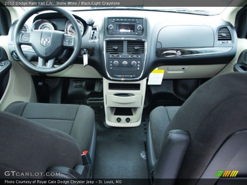 Stone White / Black/Light Graystone 2012 Dodge Ram Van C/V